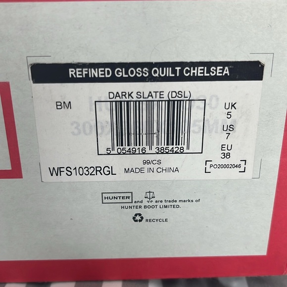 Hunter Original Refined Gloss Quilt Chelsea- Dark Slate (Navy-Grey) Size 7 Boot. - Picture 8 of 9